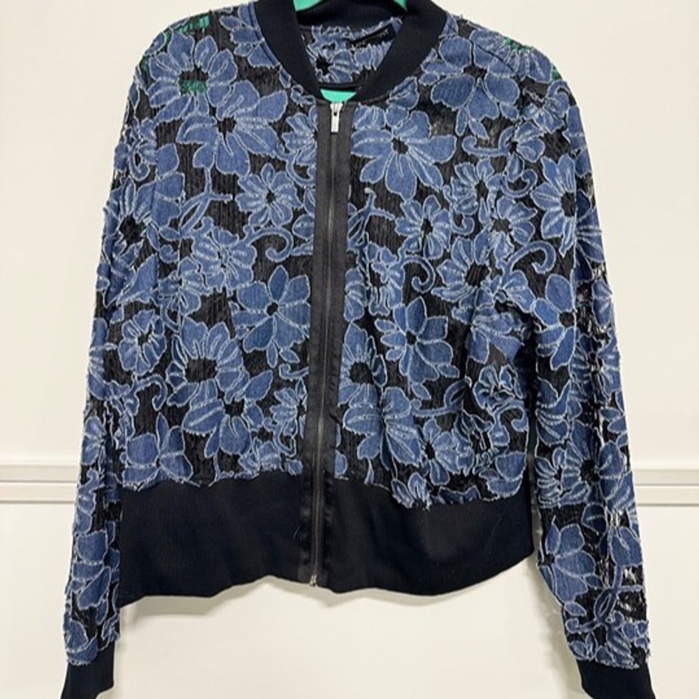 Denim Floral Bomber Jacket: Casual Chic with a Feminine Twist